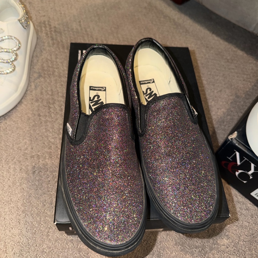 Vans Multicolor Glitter Slip-Ons RARE sparkle